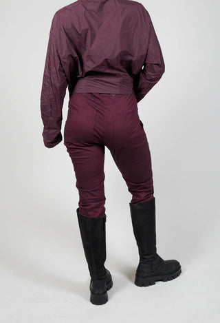 Slim Fit Pull On Trousers in Ruby