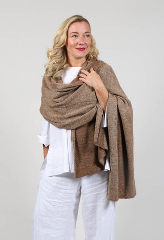 Scarf with Contrasting Knit in Bronze