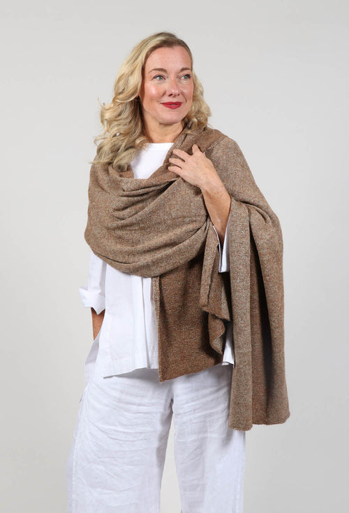 Scarf with Contrasting Knit in Bronze
