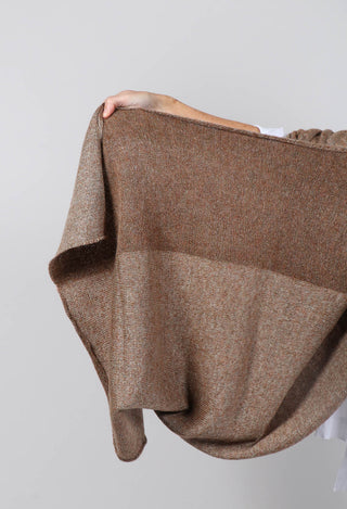Scarf with Contrasting Knit in Bronze