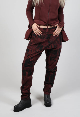 Pull On Slim Fit Trousers in Wood Comic