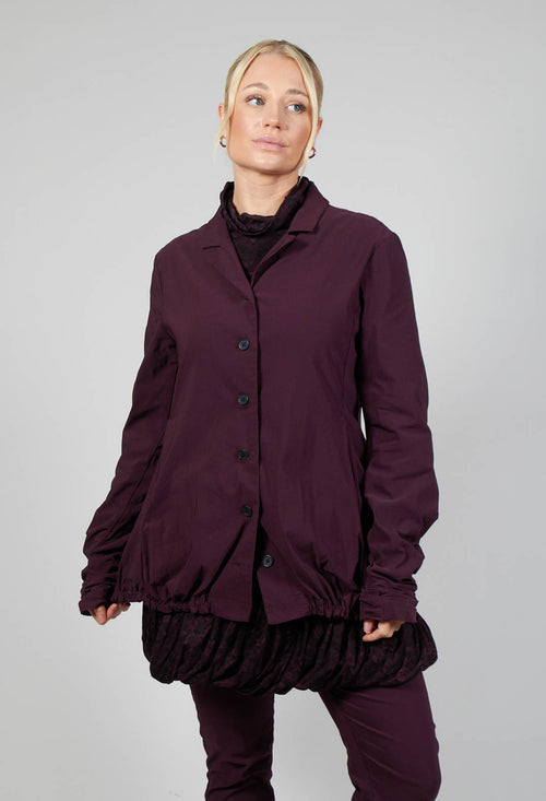 Jacket with Gathered Hem in Ruby