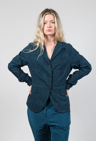 Tailored Button Through Jacket in Ink Print