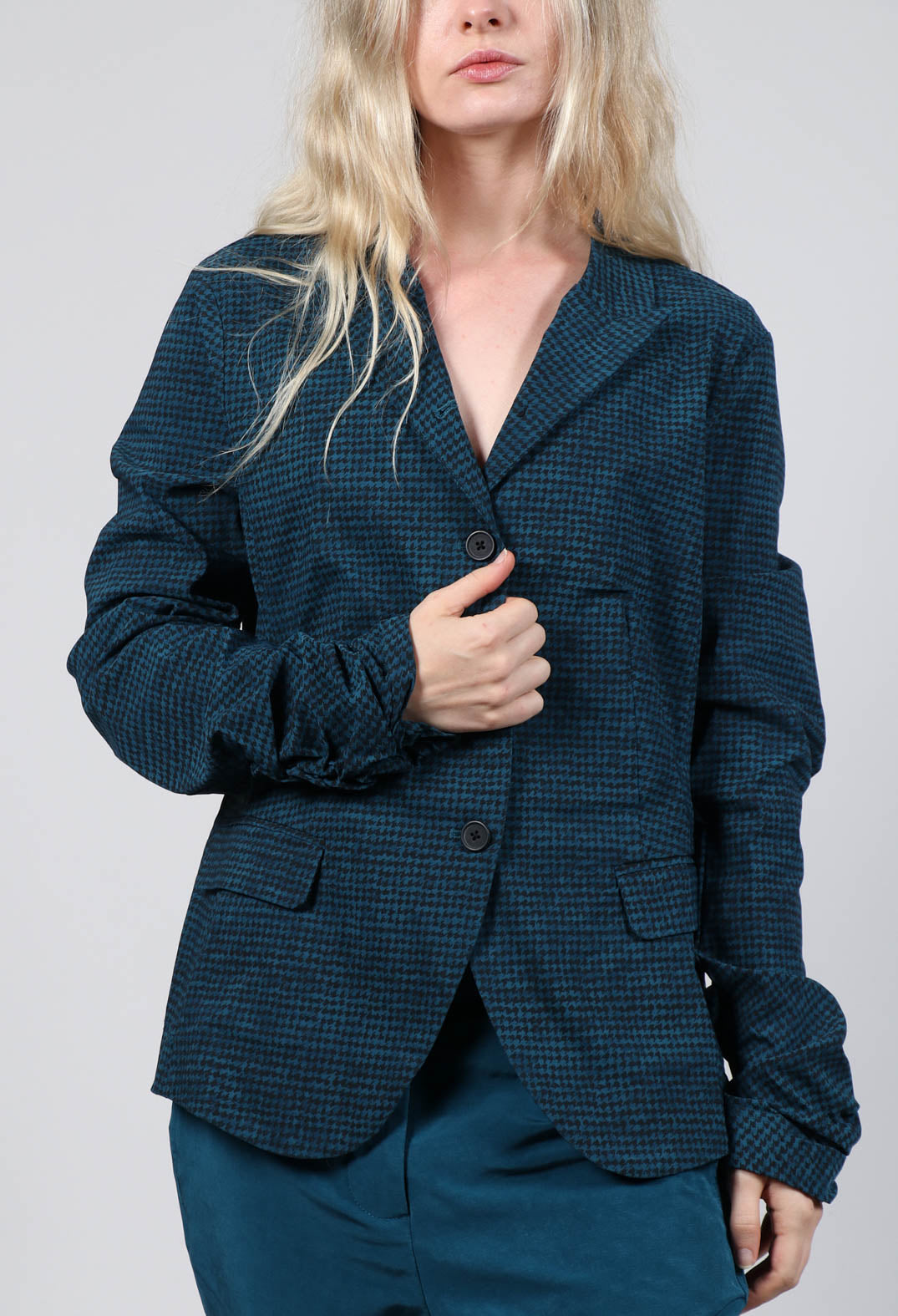 Tailored Button Through Jacket in Ink Print