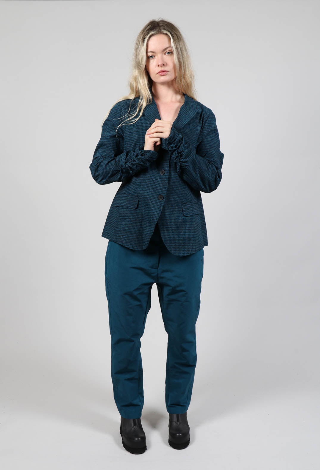 Tailored Button Through Jacket in Ink Print