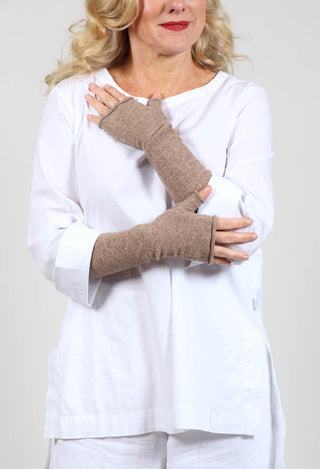 Fingerless Long Gloves in Cereal Faux