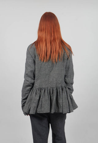 Peplum Style Jacket in Latte Check