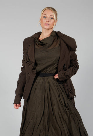 Ruched Detail Jacket in Kaffee