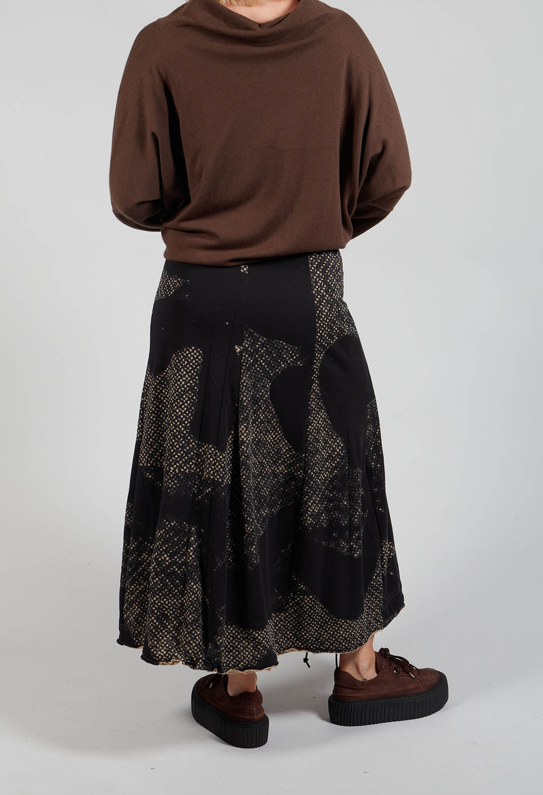 Pleated Skirted in Latte Print