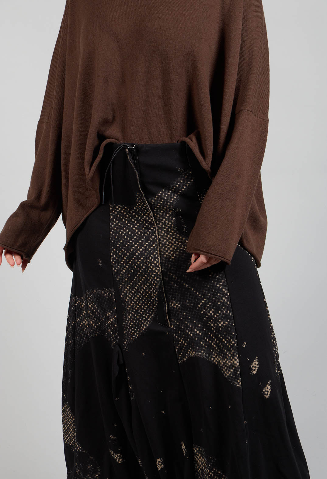Pleated Skirted in Latte Print