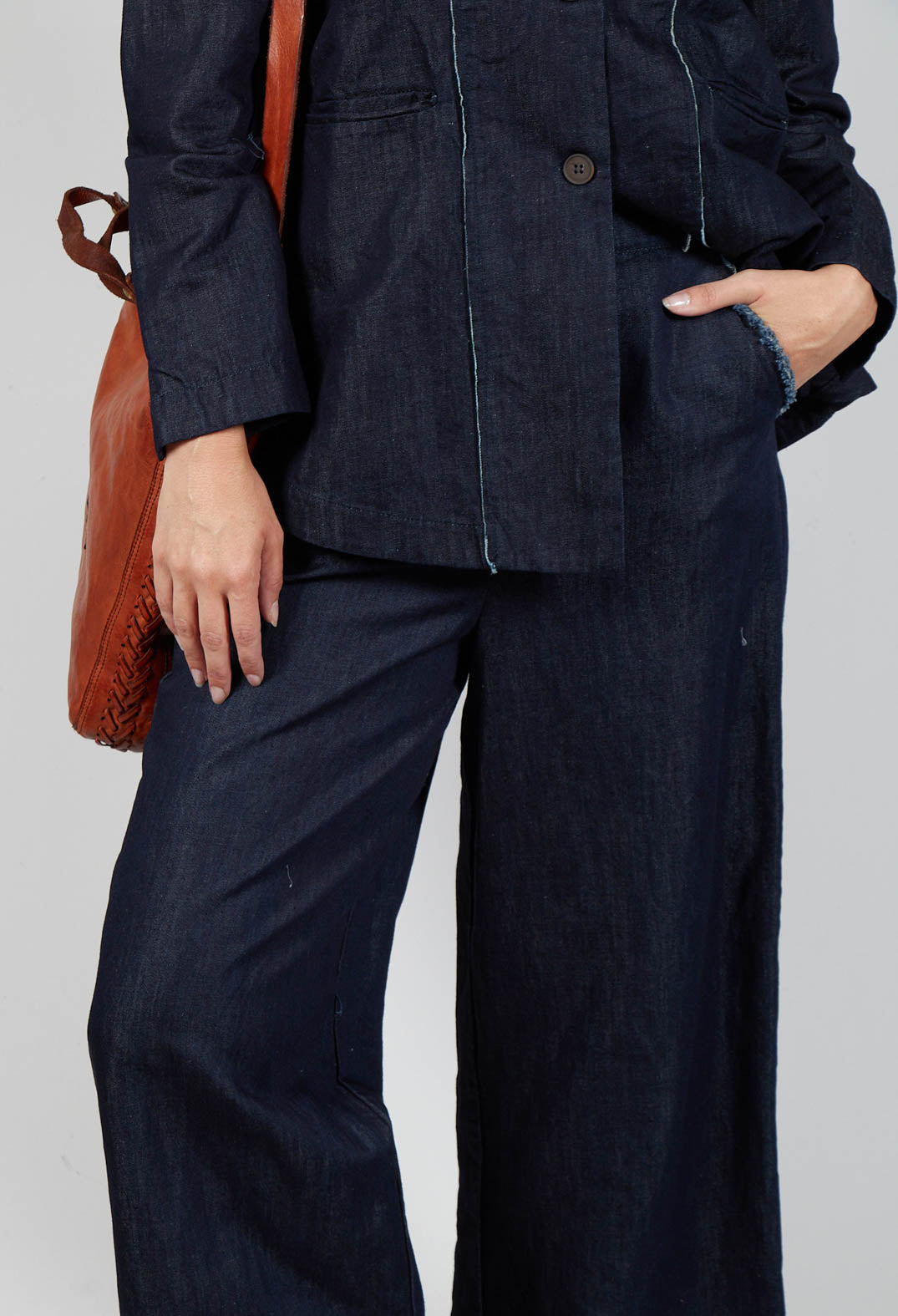 Wide Leg Denim Trousers