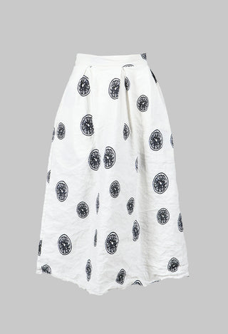 Citrus Print White Skirt