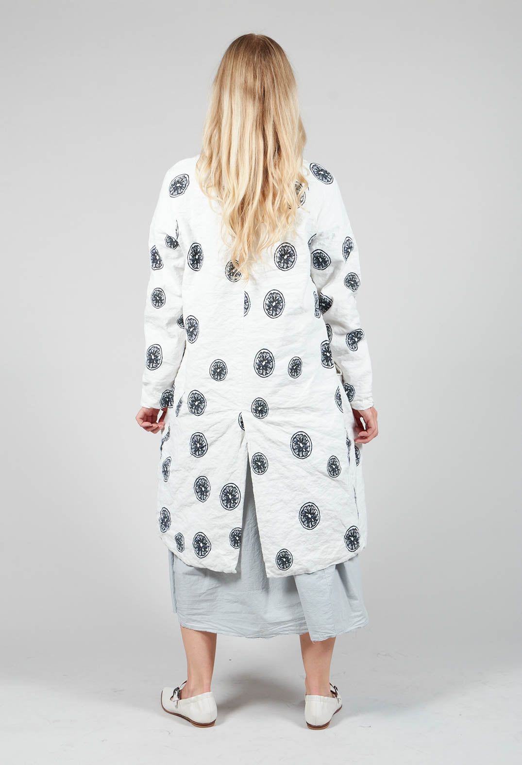 Citrus Print White Coat