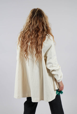 Cotton Flare Button Coat in Butter