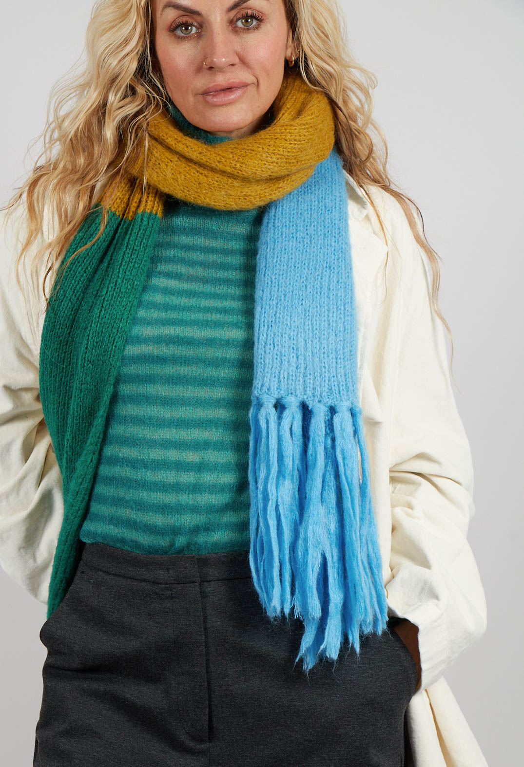 Cotton Flare Button Coat in Butter