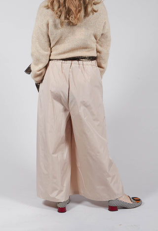 Elastic Cotton Culottes in Powder