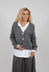 Ribbed V Neck Buttoned Sweater in Ash Grey