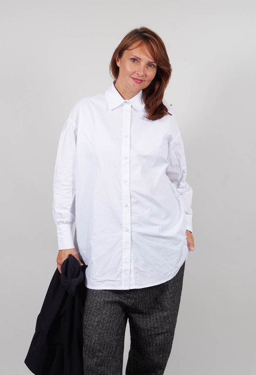 Button Up Long Sleeve Shirt in White