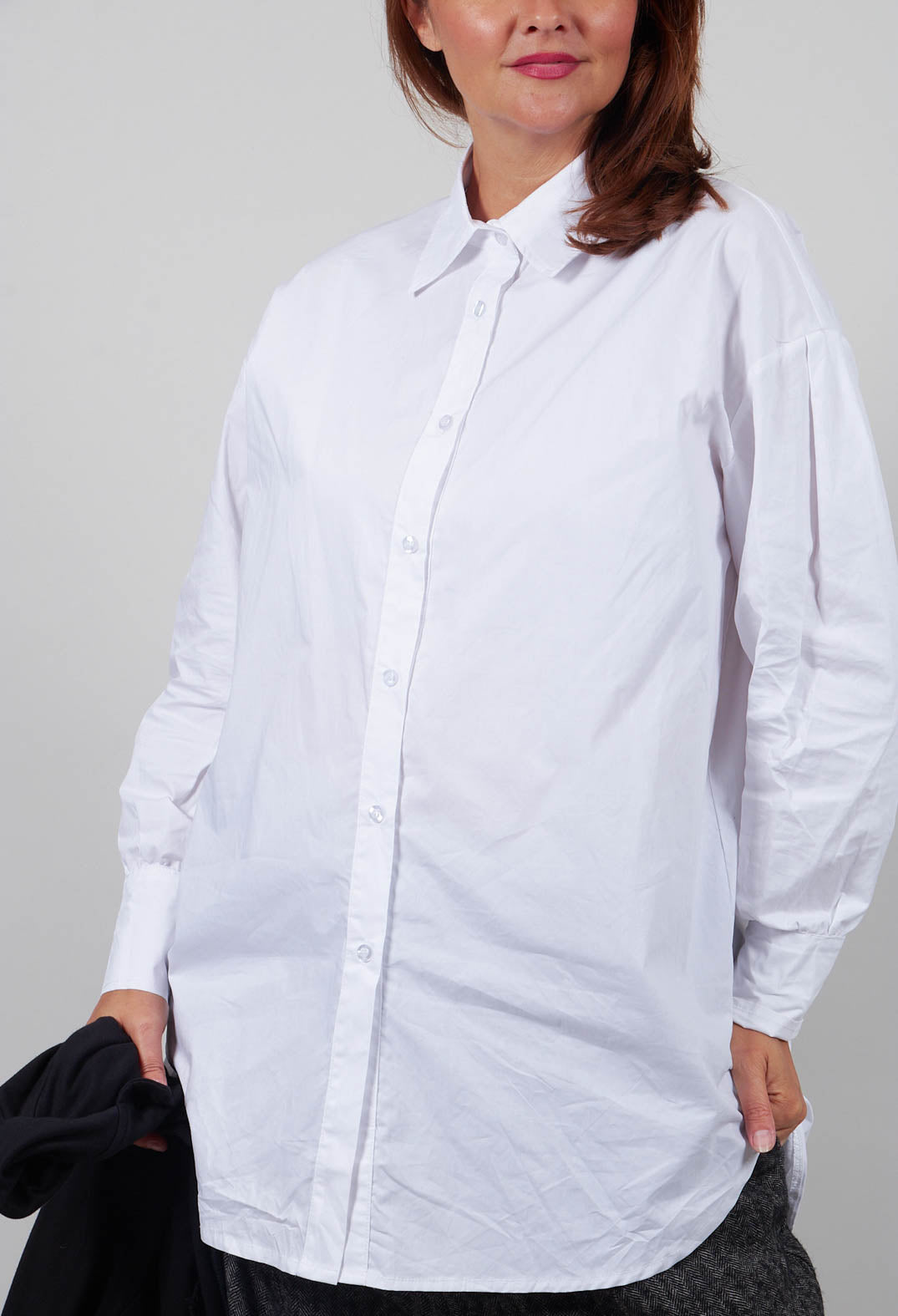 Button Up Long Sleeve Shirt in White