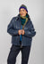 Parka Faux Leather Jacket in Blue Notte