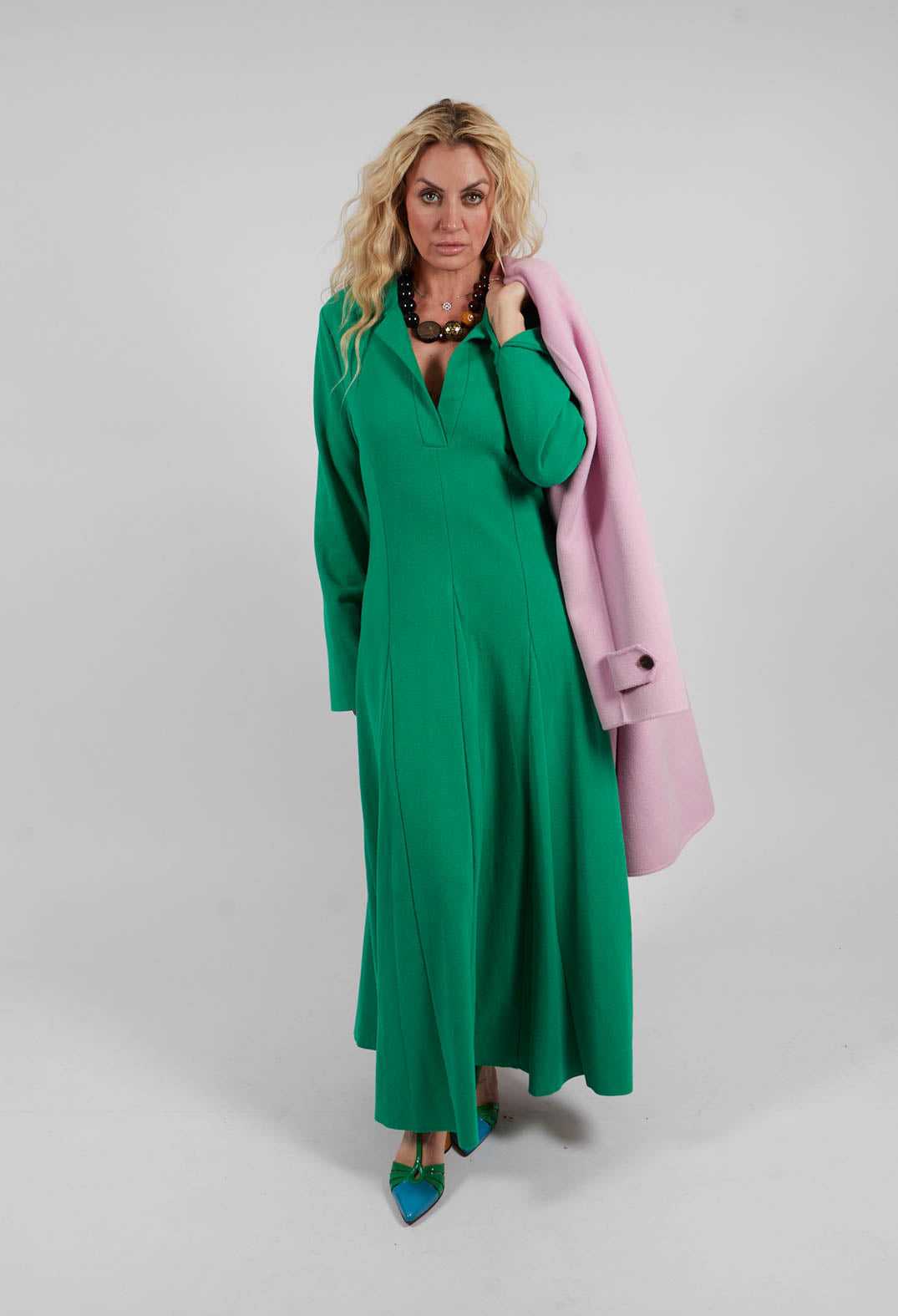 Fleece Maxi Dress in Kiwi