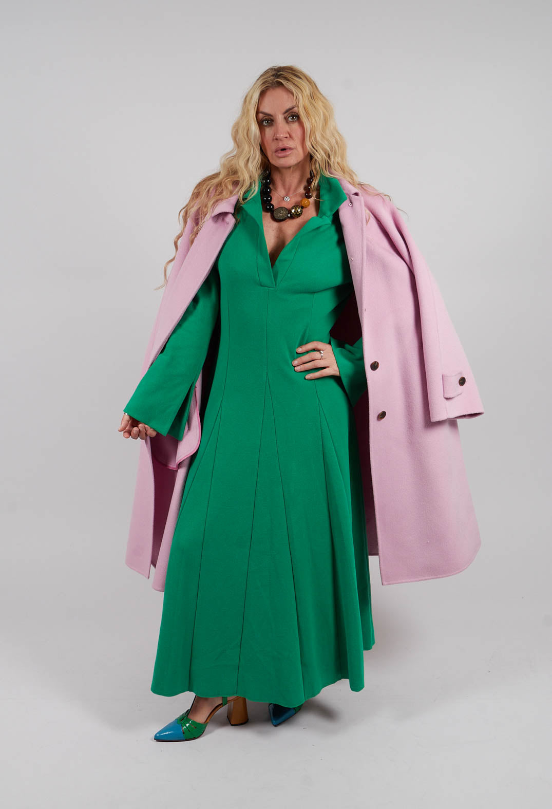 Fleece Maxi Dress in Kiwi