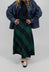 London Wool Check Skirt in Blue and Green