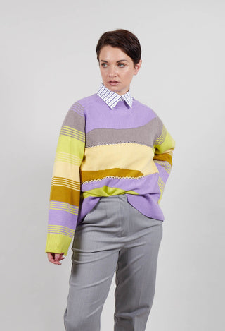 Wool Striped Jumper in Violet