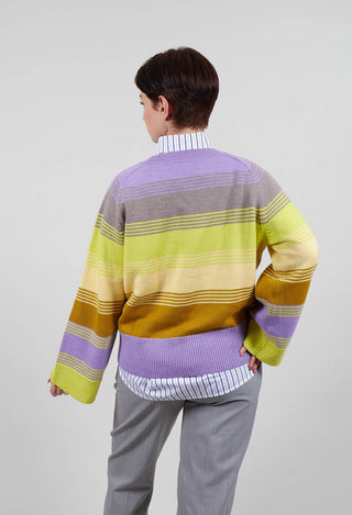 Wool Striped Jumper in Violet