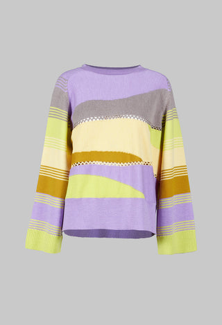 Wool Striped Jumper in Violet