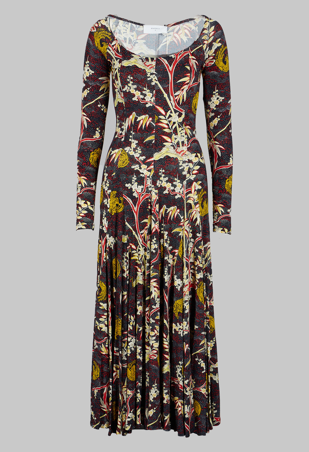 Maxi Jersey Dress in Black Print