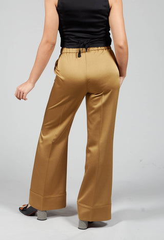 Gloss Satin Trousers in Tobacco