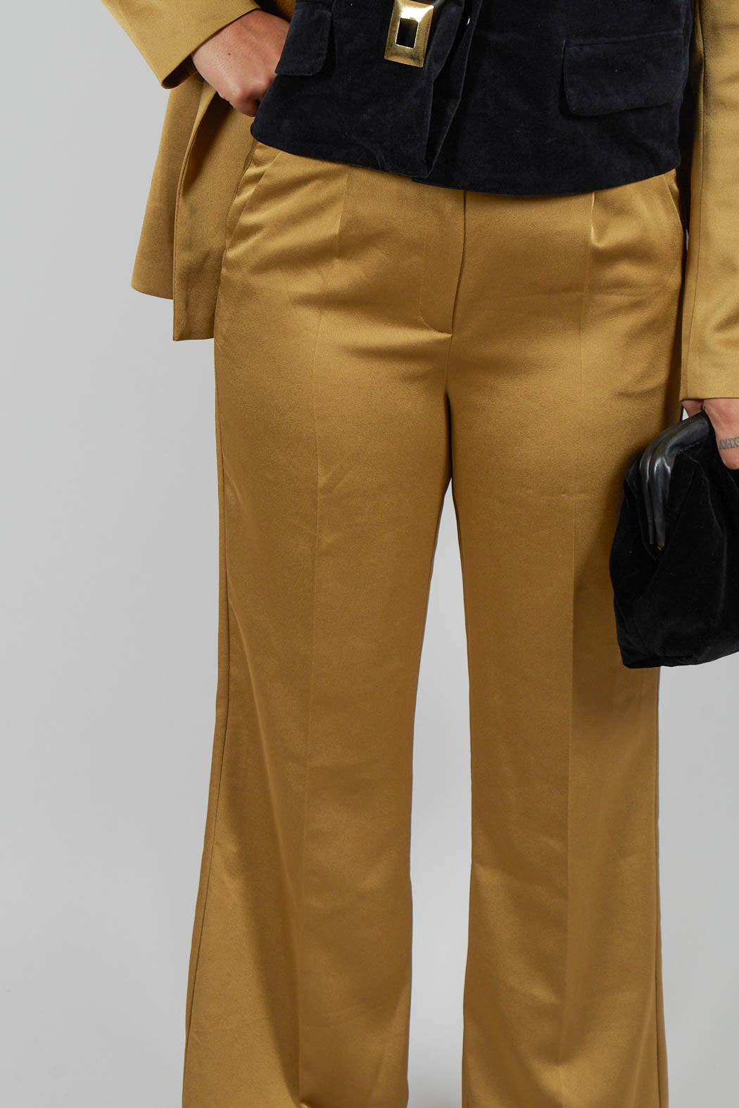 Gloss Satin Trousers in Tobacco