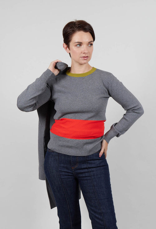 Jumper with Contrasting Detail in Grey