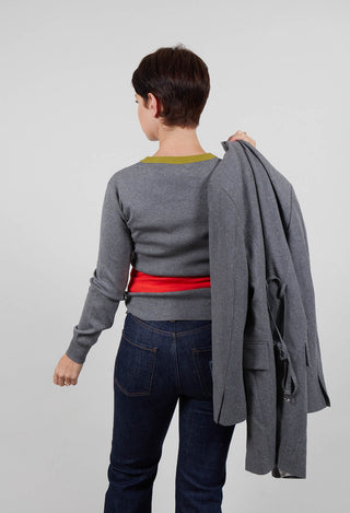 Jumper with Contrasting Detail in Grey