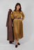 Gloss Satin Shirt Dress in Tobacco