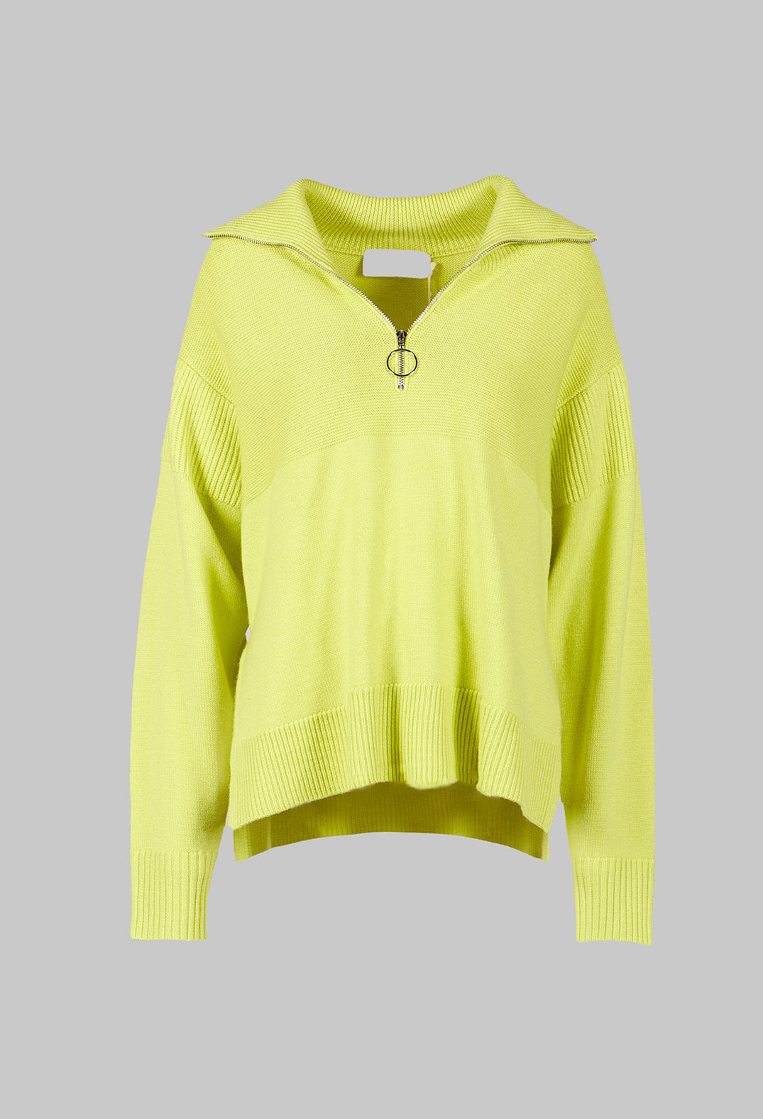 Half Zip Wool Jumper in Lime