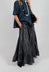 Taffeta Frill Hem Skirt in Obsidian Grey