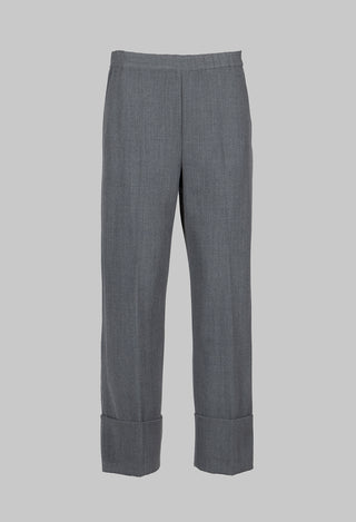 Tailored Trousers with Elasticated Waist in Grey