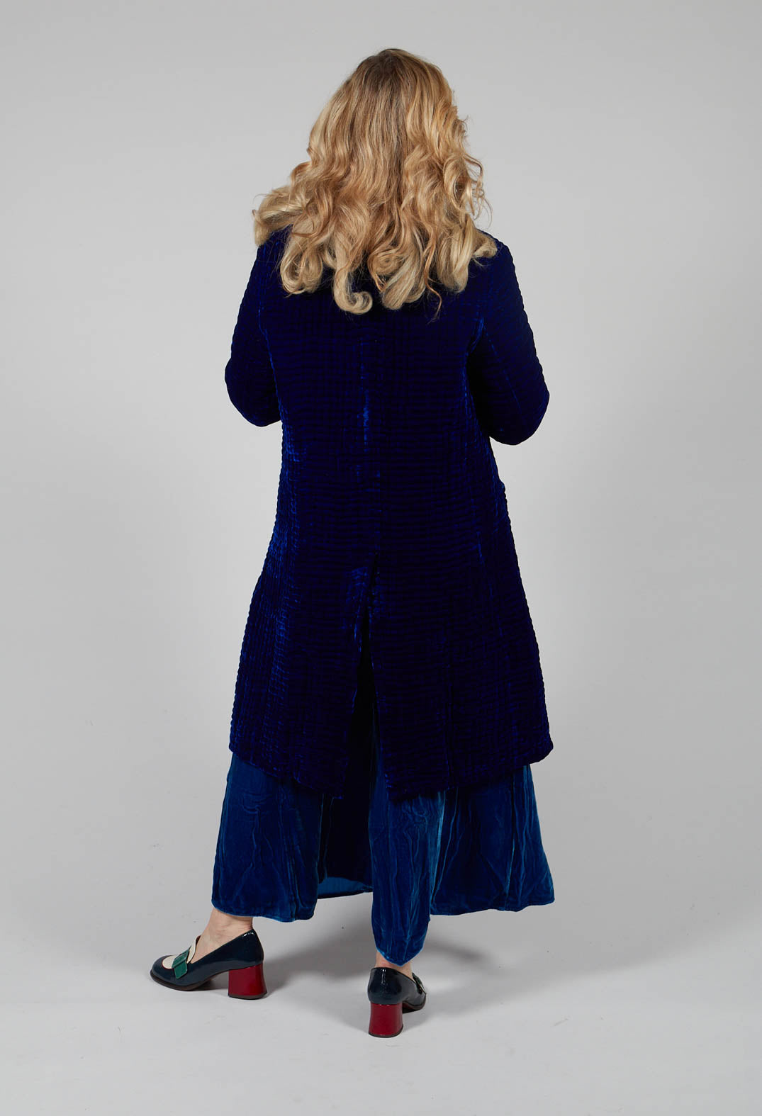 Colette Pomegranate Jacket in Velvet Plain Cobalt