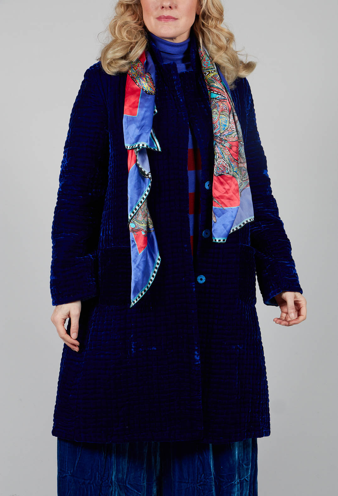 Colette Pomegranate Jacket in Velvet Plain Cobalt