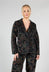 Paisley Print Velvet Blazer in Black