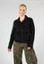 Paisley Print Short Cord Jacket in Black