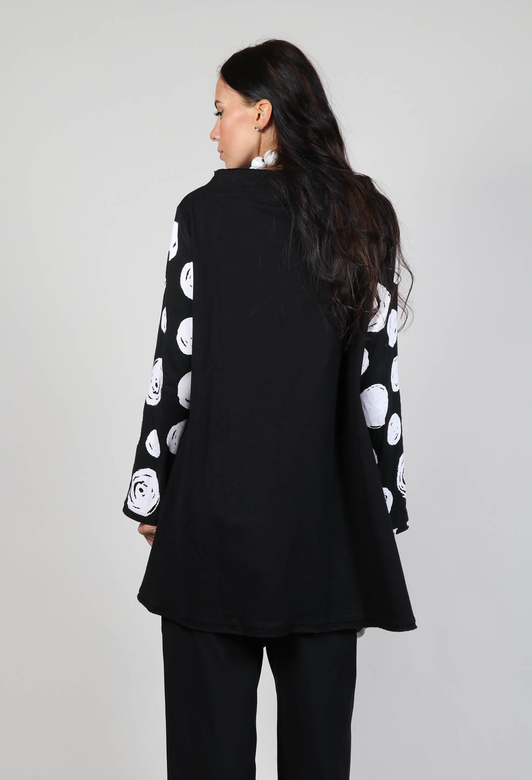 Paint Polka Dot Print Top in Black