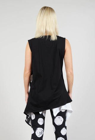 Paint Polka Dot Print Waistcoat in Black