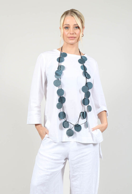 Multi Layered Button Necklace in Blu Collana
