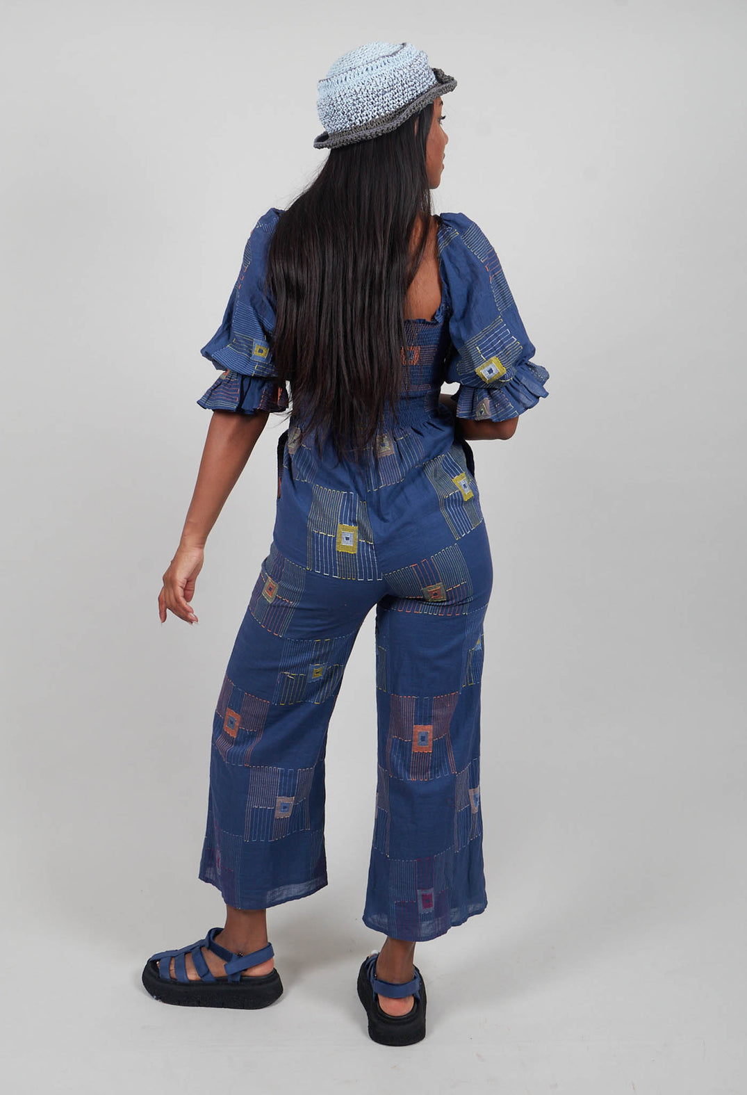 Molly Handwoven Jumpsuit in Indigo