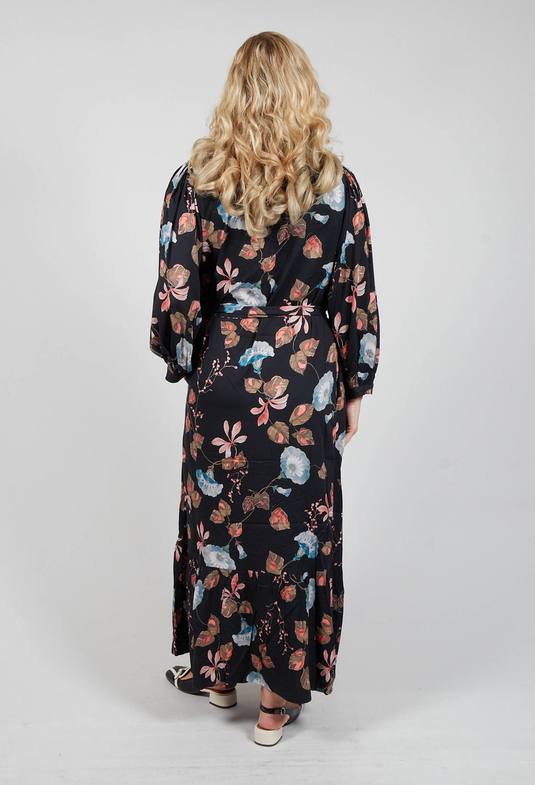 Flounce Dress in Bindweed Coal