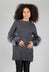 Cashmere Jumper with Fur Trim Sleeves in Volcanic Rock Grey