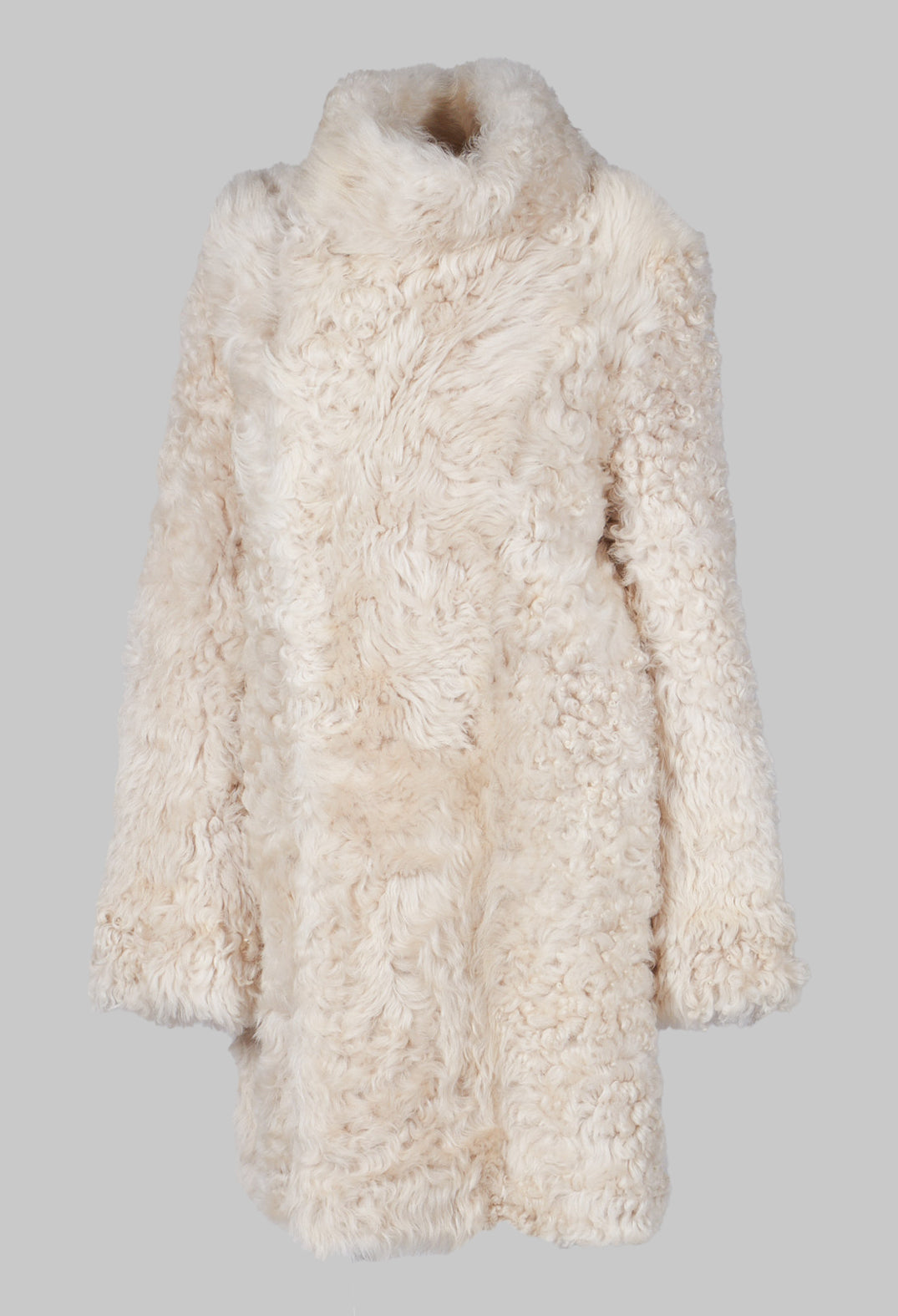 Reversible Toscana Coat with Fur Lining in Camel Cream